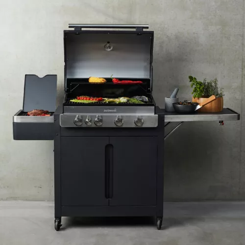 Barbecook BC-GAS-2038 Stella 4311 gázgrill, tárolóval, infravörös oldalégővel, 174x59x119cm