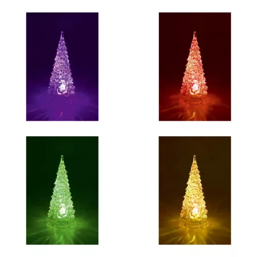 Home CDM 12 LED-es fenyőfa asztali dísz, 12cm, 3D akril dekoráció