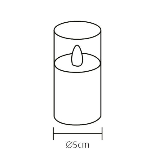 Home CDS 3 LED-es gyertyaszett üvegben, lángnyelv alakú LED, valódi viasz, 6 cm magas