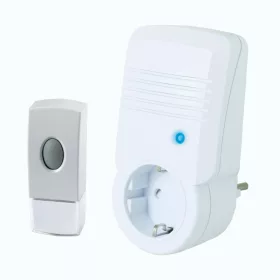   Home DB 442 vezeték nélküli csengő, 100m hatótáv, 4 nyomógombbal bővíthető, memória, beépített 13A hálózati aljzat, 230V-os tápellátás