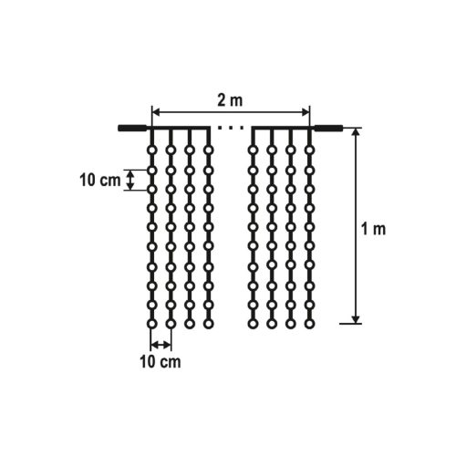 Home DLF 210/WW sorolható LED-es fényfüggöny, 2x1 m / 210 db melegfehér LED, állófényű, fehér vezeték, kül- és beltéri kivitel