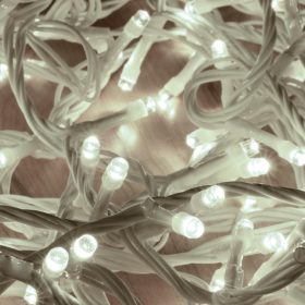   Home DLI 200/WH LED-es fényfüzér, 10 m / 200 db hidegfehér LED, állófényű, fehér vezeték, sorolható, kül- és beltéri kivitel