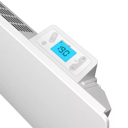 Noirot E184115 Radiance H 1500 BL elektromos hősugárzó panel, 1500 W, IP24 védettség, beépített termosztát LCD kijelzővel, fali kivitel