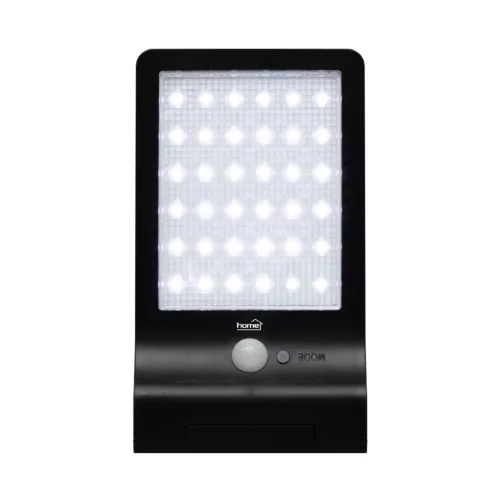 Home FLP300SOLAR napelemes LED reflektor, 300 lm, PIR mozgásérzékelő, 120° 5m, 36 db hidegfehér SMD LED, energiatakarékos, műanyag, IP44