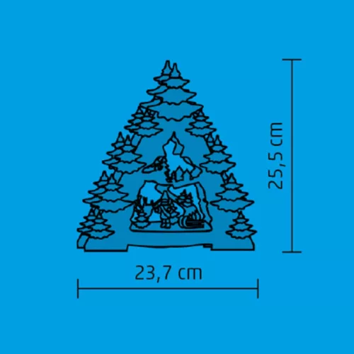LED-es asztali dísz, fenyőfa, 3V