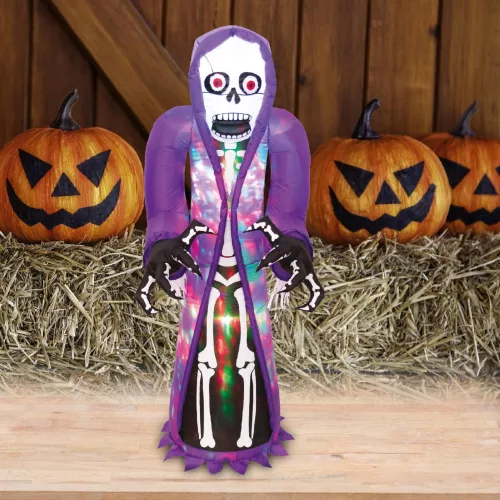 Felfújható Halloween csontváz, 150 cm, belső LED projektorral