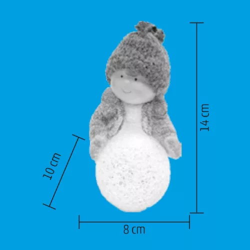 LED-es kerámia asztali dísz, kisfiú