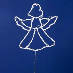   HOME KID501BWW LED-es angyal ablakdísz, 33x30 cm, 35 db melegfehér LED, időzítő, elemes tápellátás, beltéri kivitel
