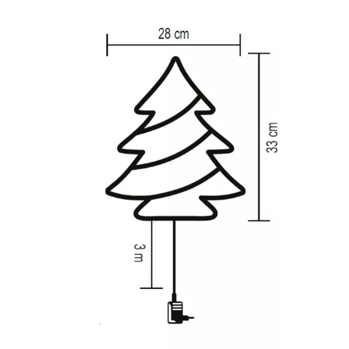 Home KID502M fenyőfa ablakdísz, kül- és beltéri kivitel, 35 db színes LED, 2 tapadókorong, fehér tápkábel, 33 x 28 cm