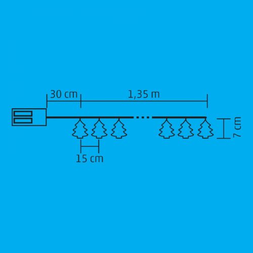 LED-es fenyő fényfüzér, fém