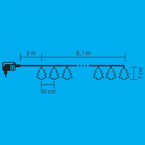 LED-es fenyő fényfüzér, fém