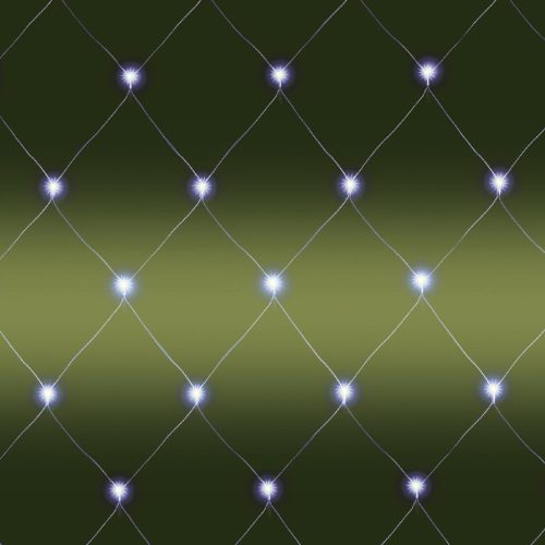 Home KLN 240C/WH LED-es háló, 3x3 m / 240 db hidegfehér LED, zöld vezeték, állófényű, hálózati adapter, kül- és beltéri kivitel