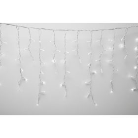   HOME KSFW200WW sorolható fényfüggöny, 4 méter, 200db melegfehér LED, fehér vezeték, kül- és beltéri kivitel