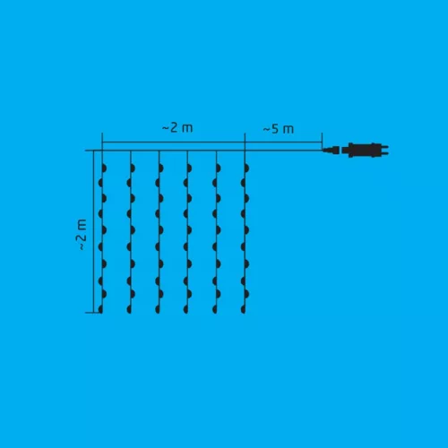 iSparkle LEDS120CV-2 micro LED-es fényfüggöny, 2x2 m / 120 db RGB LED, applikációval vezérelhető, smart, kül- és beltéri kivitel