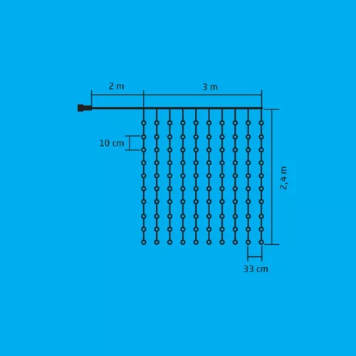 Home MLF 240 RGB SMART micro LED-es fényfüggöny, 3x2,4 m / 240 RGB micro LED, smart, távirányító, USB csatlakozó, beltéri kivitel