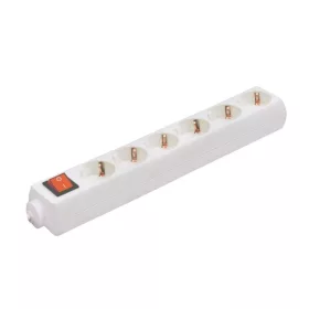   Home NV 06K hálózati elosztó, szerelhető, 6 gyermekvédelemmel ellátott kapcsolós aljzat, max. 3500W, fehér
