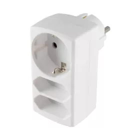   Home NV 131/WH hálózati elosztó, 3 aljzat, 2 EURO aljzat, 1 védőérintkezős aljzat (max. 3680W), fehér