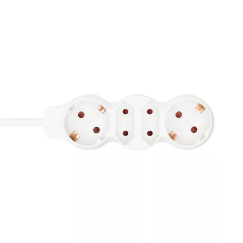 Home NV 14/WH hálózati elosztó, 1,5 m, H05VV-F 3G1,0 mm2 kábel, IP 20 kivitel, 2 védőérintkezős és 2 euro aljzat, max. 3500W, fehér