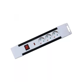   Home NVP 03K/WH túlfeszültség védett hálózati elosztó, 2 m, kapcsolós, H05VV-F 3G1,5 mm2 kábel, IP20 kivitel, 3 aljzat, max. 3500W, falra akasztható