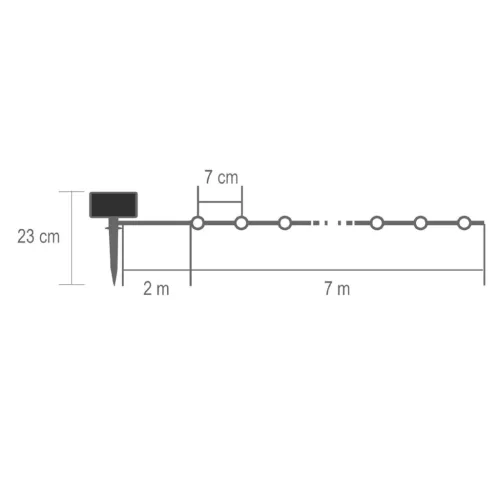 Home SLC100WW szolár fényfüzér, 100db melegfehér LED, 7m hosszúság, zöld vezeték, kültéri kivitel