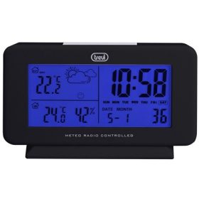   Trevi Időjárás Állomás Külső Szenzorral Rádióvezérelt Me 3P08 Rc Fekete