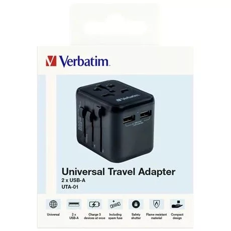 Verbatim UTAZÓ ADAPTER, UNIVERZÁLIS, 2XUSB 49543