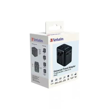 Verbatim UTAZÓ ADAPTER, UNIVERZÁLIS, USB-A(QC 3.0)/USB-C(PD20W)2XUSB 49544