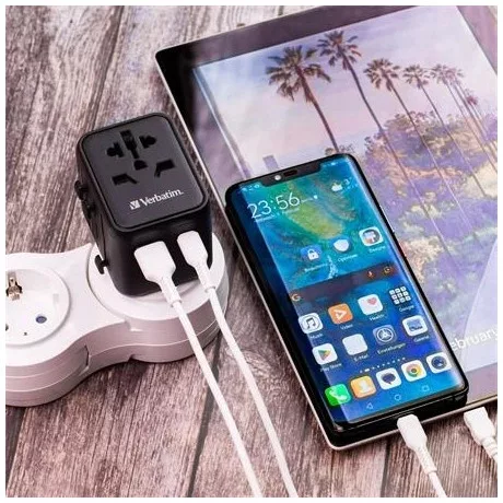 Verbatim UTAZÓ ADAPTER, UNIVERZÁLIS, USB-A(QC 3.0)/USB-C(PD20W)2XUSB 49544