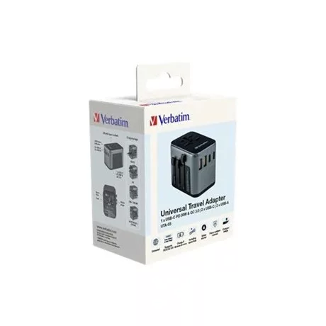 Verbatim UTAZÓ ADAPTER, UNIVERZÁLIS, USB-A(QC 3.0)/USB-C(PD30W)2XUSB 49545