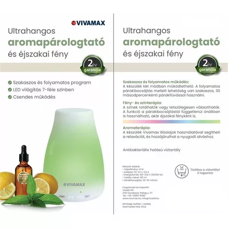 Vivamax AROMA DIFFÚZOR V-100L/P